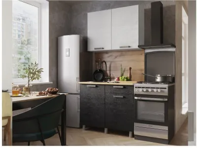 Кухонный гарнитур Григгс 1,0м камень светлый/камень темный