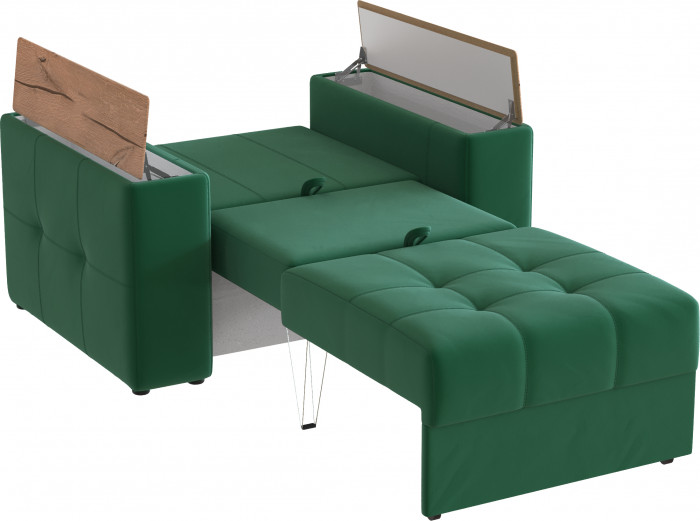 Кресло-кровать "Нави", Изумруд/МДФ дуб канадский