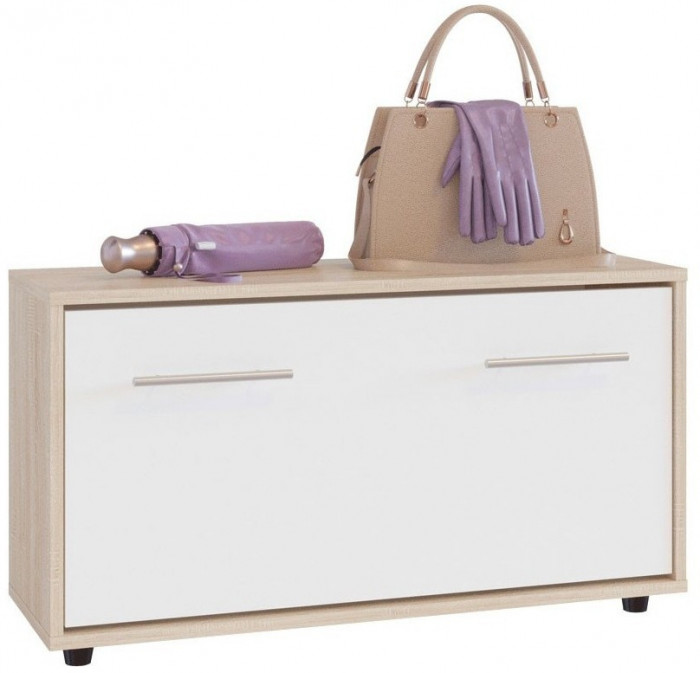 Тумба под обувь в прихожую ТП-3, сонома/белый