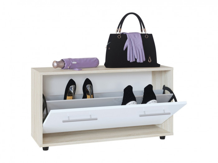 Тумба под обувь в прихожую ТП-3, сонома/белый