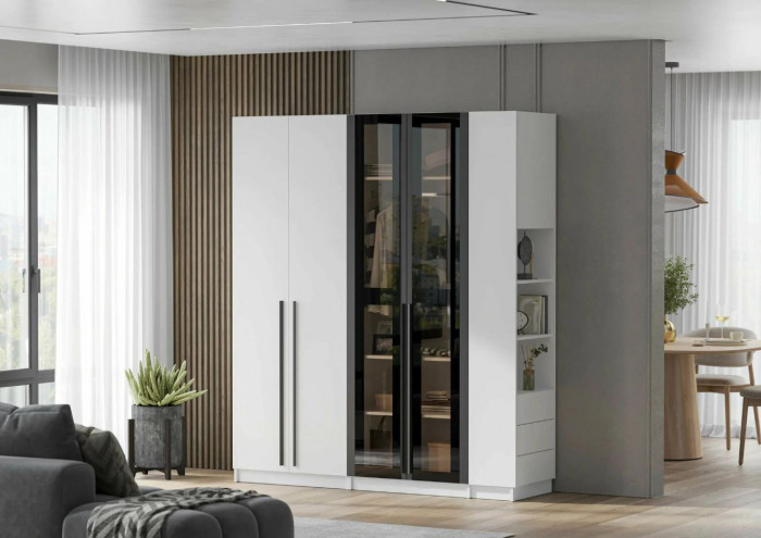 мс Берген ШКС-800 белое дерево/софт черный