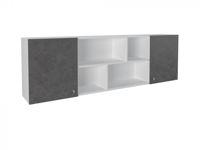 Полка надкроватная Белый/Железный Камень