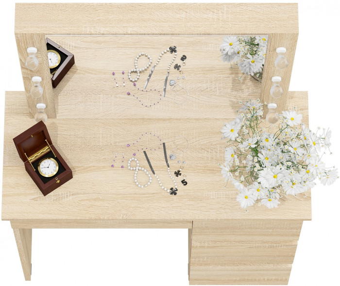 Стол косметический с подсветкой Сура, дуб сонома