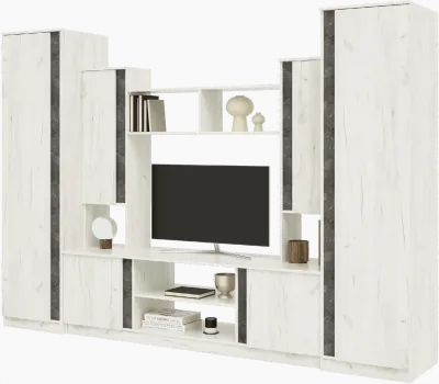 Гостиная Атлантида 5 (Крафт белый / Бетон темный)