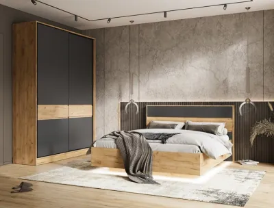 Спальня Роджина дуб крафт/графит