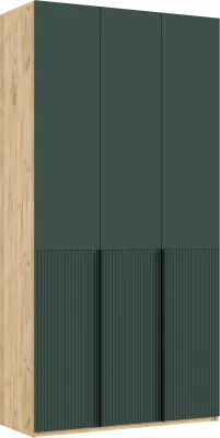Марвэл Шкаф 3-х створчатый 1200, Браш Мени Грин, Дуб Крафт