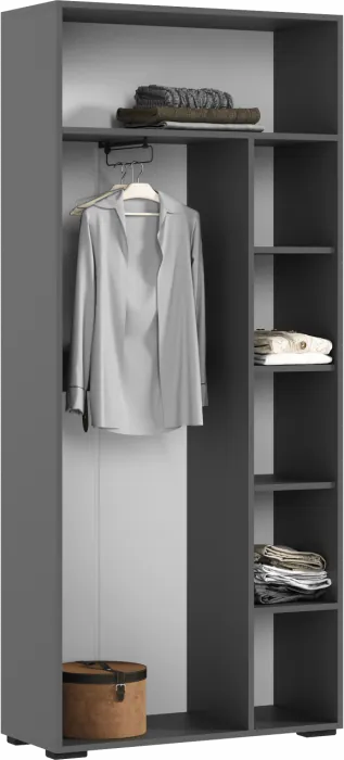 Шкаф двухстворчатый (800), Крафт белый/Графит