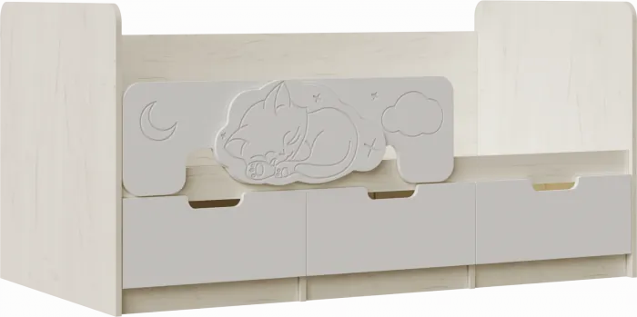 Модульная детская Юниор-4, композиция 1 (Шарли мокко, Крафт белый)