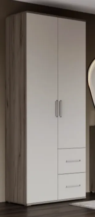 Шкаф 2-х створчатый Фиеста NEW, Крафт серый/Кашемир