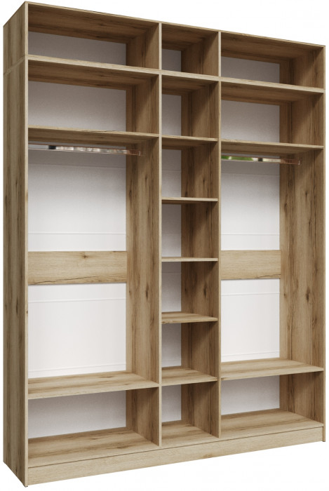 Шкаф 2,0 с антресолью и зеркалом Мадрид, Дуб делано