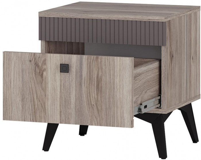 Тумба прикроватная "Кассандра" ТБ-11 Дуб Смоки/MF14 Муссон софт