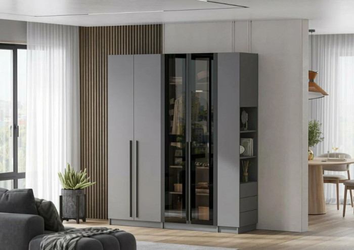 мс Берген ШКС-800 серый графит/софт черный