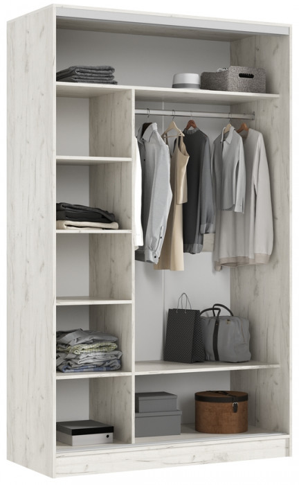 Шкаф-купе Тринити-3 (1,35 м), Дуб крафт белый