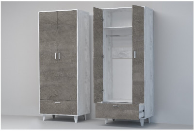 Эго Шкаф ШК-1 НГ (Камень Темный/Бетон Светлый)