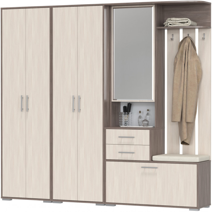 Прихожая Домино 4, бодега тёмный/бодега светлый