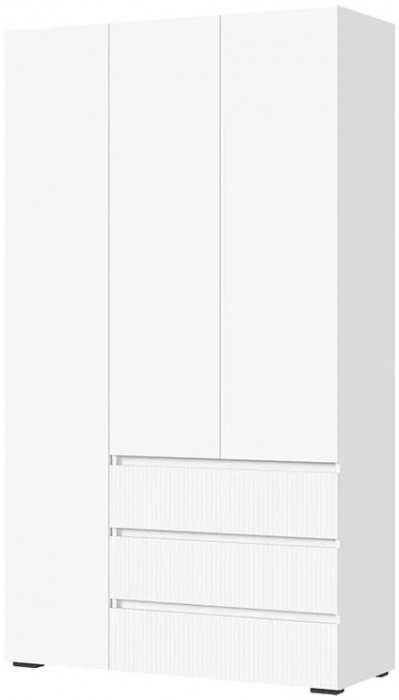 Хелен ШК 06 Шкаф 3х створчатый (1200х2080х460) МДФ белый супермат, белый/белый
