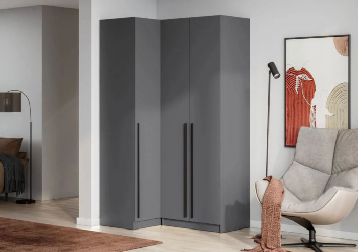 шкаф распашной (угловой) Берген ШКУ-920 серый графит/серый графит