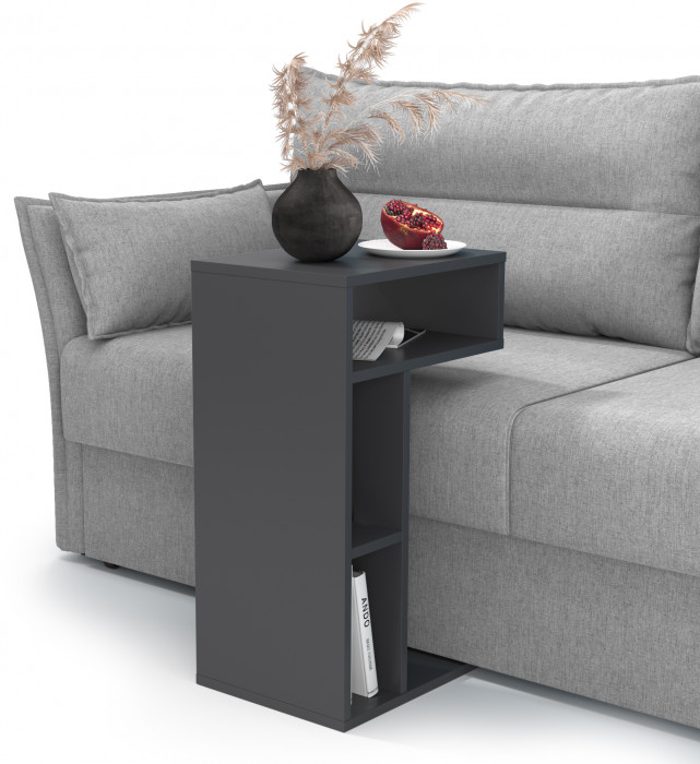 Эйр Гостиная 12.114 Стол журнально-приставной, цвет серый графит, ШхГхВ 67х30х40 см.(журнальный)/40х30х67 см.(приставной)