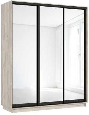 Шкаф-купе 1800 Тринити NEW с зеркалом, Дуб крафт серый