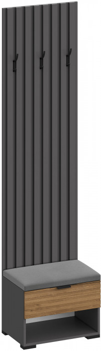 Модульная Прихожая Ома, набор №6, Графит/Дуб Тортуга, Simple 27