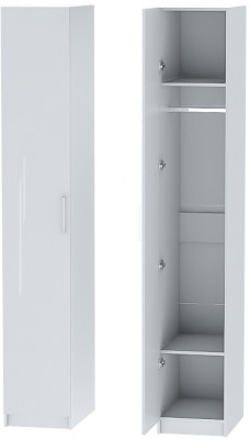 Шкаф-пенал №1 "Иннэс-7" - Белый/Белый глянец