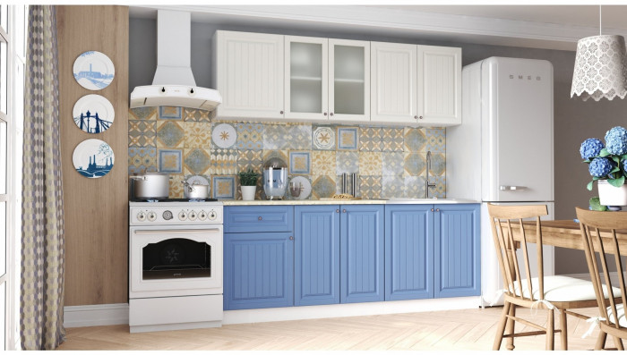 Кухня МДФ Хозяюшка 2000 (Мускат, Белый)