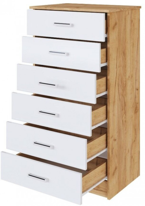 Комод Катрин-4 дуб крафт золотой/белый