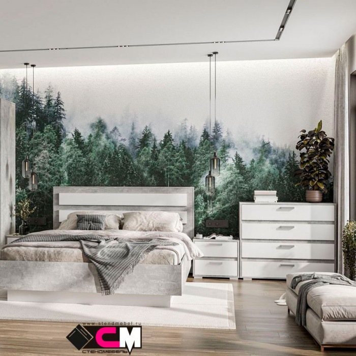 Денвер КМ-01 Комод (995х836х354) ателье светлый/белый