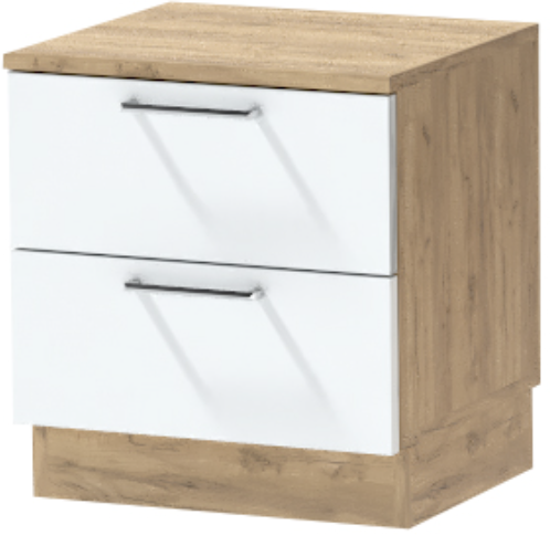 Тумба-6 прикроватная напольная "Иннэс-7", Крафт золотой/Белый глянец