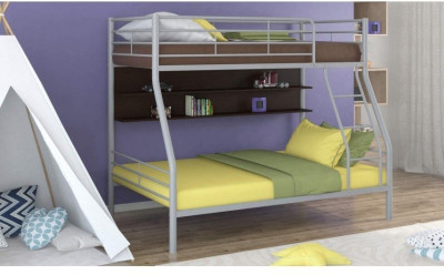 Двухъярусная кровать Гранада-2П (Дуб молочный, Черный)