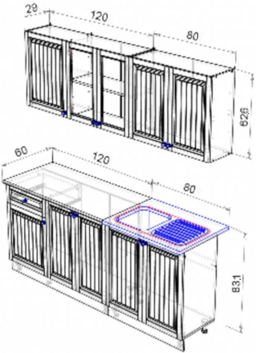 Кухня МДФ Хозяюшка 2000 (Трюфель, Белый)
