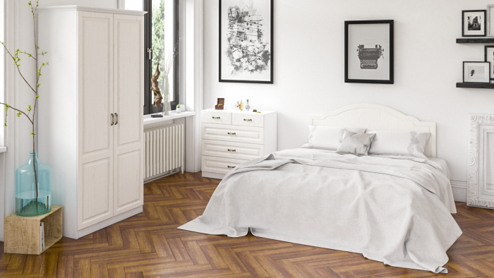 Ливерпуль Шкаф для одежды 13.134 + карниз, цвет ясень ваниль/белый, ШхГхВ 100х54,1х220,3 см.(без учёта карниза), 108,2х56,3х223,5 см.(с карнизом)