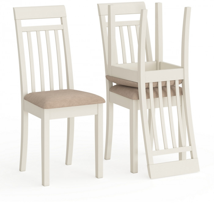 Три стула Мебель--24 Гольф-11 разборных, слоновая кость