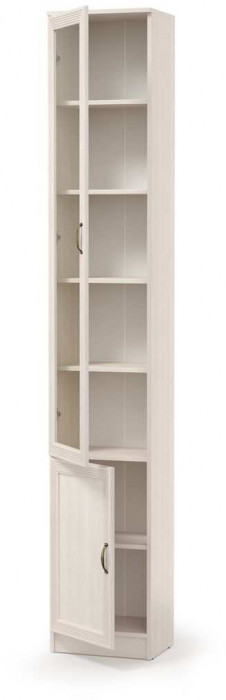 Шкаф-пенал В-17 Оливия Вудлайн Кремовый/Аруша Венге