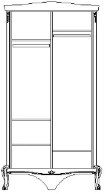 Шкаф для одежды двухдверный "Монако" - отделка Классик (лак)