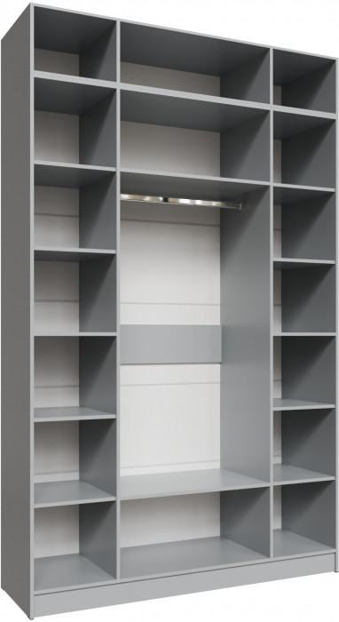 Шкаф 1,6 с антресолью Мадрид, Камень серый