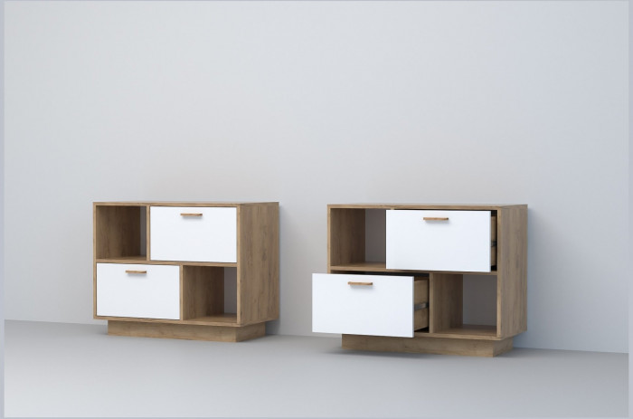 Модульная прихожая ЭГО 1 (Белый глянец/Бетон Светлый)