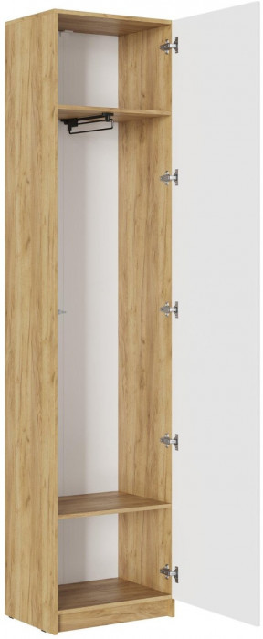 Модульная прихожая Роджина, композиция 3 (Белый глянец, Дуб Крафт Золотой)