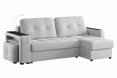 Диван угловой Smart 4 Б4-2Т-1Пф-Б3 Велюр Ультра Смог