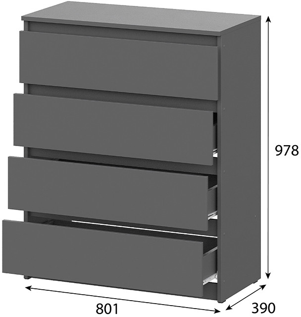 Комод Денвер, Графит серый