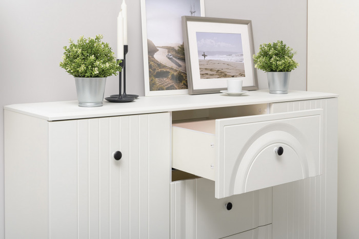 Валенсия Гостиная № 095, цвет ЛДСП белый шагрень/МДФ белый шагрень, ШхГхВ 217,3х38,4х225,2 см., универсальная сборка