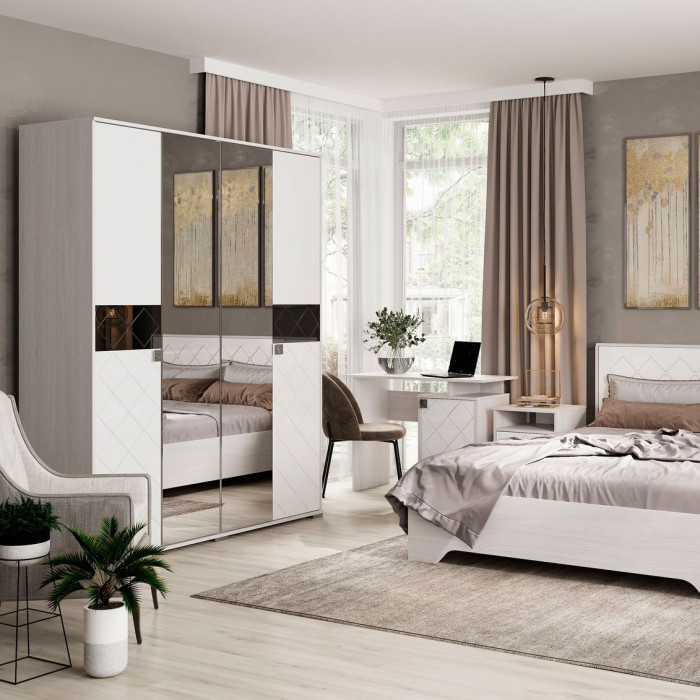 Стол макияжный Сальма СТМ 021 (1050х750х434) анкор/белый глянец