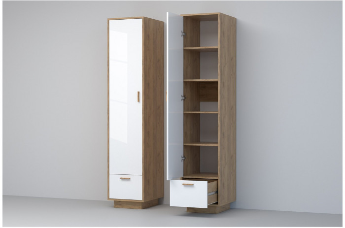 Модульная прихожая ЭГО 1 (Камень Темный/Дуб Крафт Золотой)