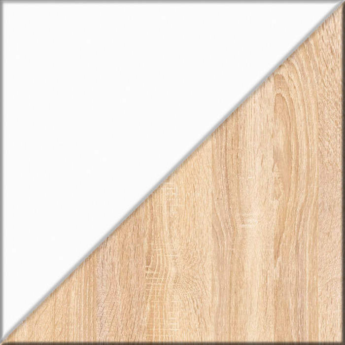 Прихожая П-6 Компоновка № 50, цвет дуб сонома/фасады МДФ белое дерево фрезеровка прованс, ШхГхВ 150х50х210 см., универсальная сборка