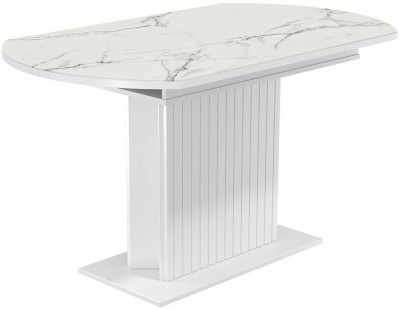 55.09 Адажио стол обеденный / белый/УФ печать белый мрамор