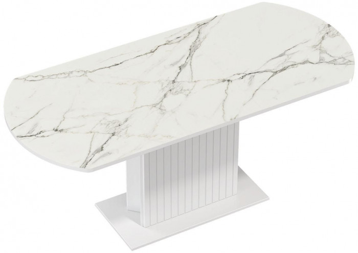 55.09 Адажио стол обеденный / белый/УФ печать белый мрамор