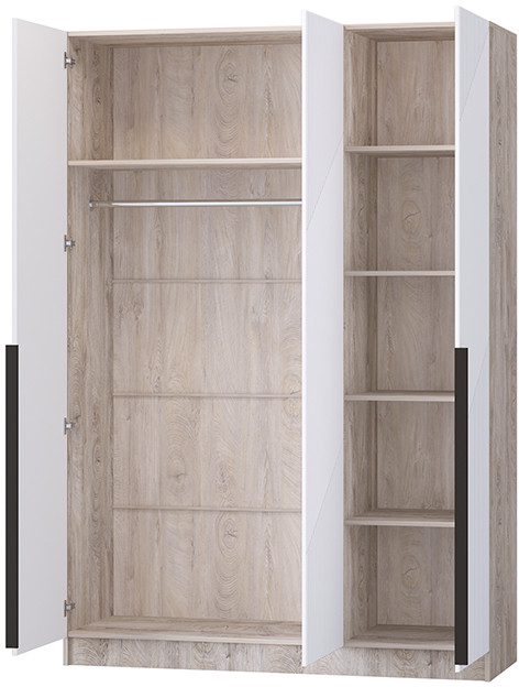 Шкаф Авис 1,5 (№1), Дуб эндгрейн/Белый софтач