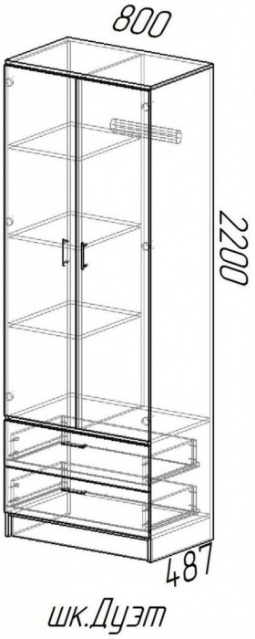 Шкаф Дуэт (Ясень шимо темный / светлый)