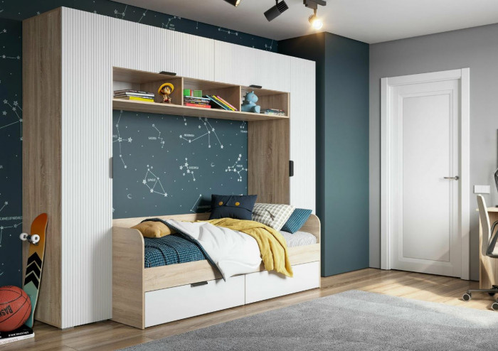 мс Норд КРД03-90 дуб сонома/Норд Line софт пломбир