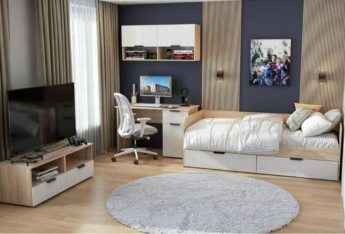 мс Норд КРД03-90 дуб сонома/Норд Line софт пломбир